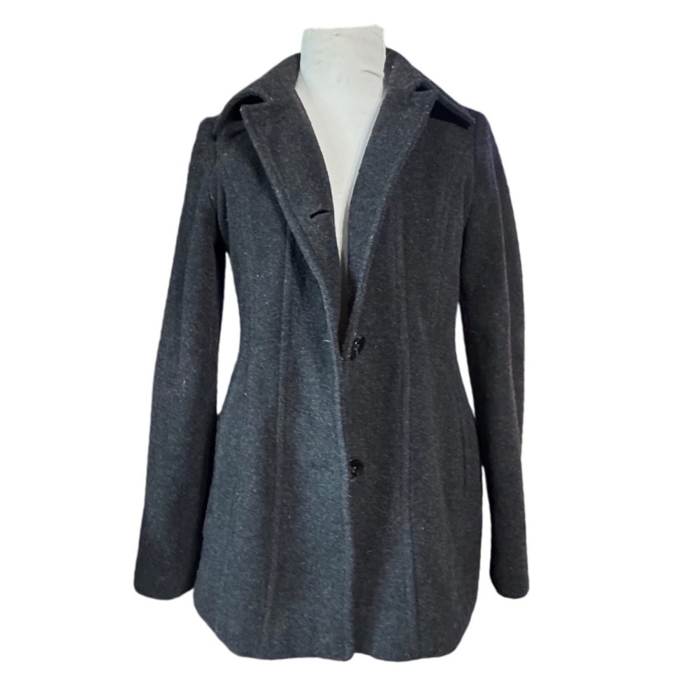 Jason Kole Coat Womens Small Wool Blend Charcoal Gray Old Money Quiet Luxury VTG